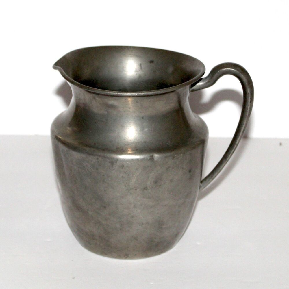 Old English Pewter Water Pitcher 143 6" primitive farmhouse
